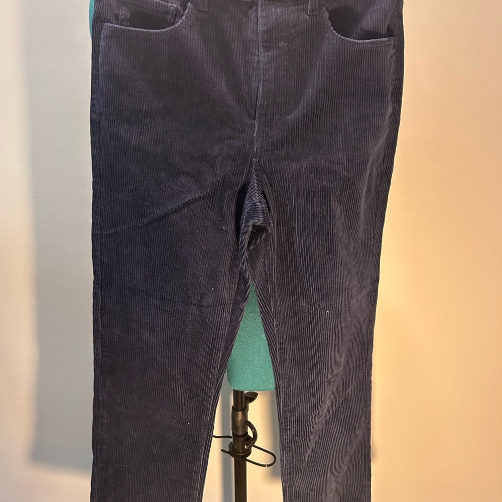 LOFT Dark Blue Corduroy Trousers